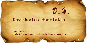 Davidovics Henrietta névjegykártya