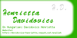 henrietta davidovics business card